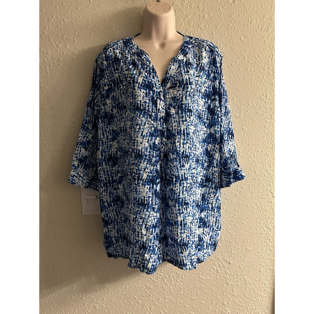 New Size 26/28 Women Within Blue Multi Top #45*9
